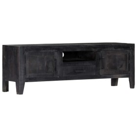 Mueble para TV de madera maciza de mango negro 118x30x40 cm de vidaXL, Muebles TV - Ref: Foro24-247985, Precio: 183,42 €, Des...