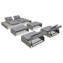 Set de muebles de jardín 5 pzas y cojines ratán sintético gris de vidaXL, Conjuntos de jardín - Ref: Foro24-42889, Precio: 91...