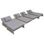 Set de muebles de jardín 5 pzas y cojines ratán sintético gris de vidaXL, Conjuntos de jardín - Ref: Foro24-42889, Precio: 78...