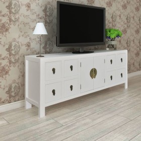 Mueble de TV madera contrachapada blanco 110x24x48 cm de vidaXL, Muebles TV - Ref: Foro24-355219, Precio: 205,76 €, Descuento: %