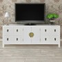 Mueble de TV madera contrachapada blanco 110x24x48 cm de vidaXL, Muebles TV - Ref: Foro24-355219, Precio: 205,12 €, Descuento: %