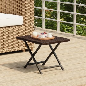 Brauner Klapptisch aus synthetischem Rattan, 45 x 35 x 32 cm von vidaXL, Gartentische - Ref: Foro24-362250, Preis: 26,04 €, R...