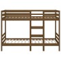 Solid honey brown pine wood bunk bed 80x200 cm by vidaXL, Beds and slatted bases - Ref: Foro24-3139837, Price: 280,53 €, Disc...