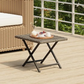 Grauer Klapptisch aus synthetischem Rattan, 45 x 35 x 32 cm von vidaXL, Gartentische - Ref: Foro24-362252, Preis: 28,99 €, Ra...