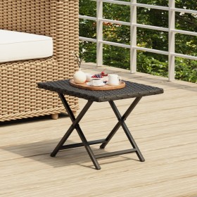 Black synthetic rattan folding table 45x35x32 cm by vidaXL, Garden tables - Ref: Foro24-362251, Price: 29,63 €, Discount: %