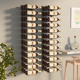 Wall-mounted wine rack for 36 bottles, 2 units, golden iron. by vidaXL, Wine racks - Ref: Foro24-340890, Price: 133,62 €, Dis...