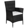 Garden chairs and stool with black synthetic rattan cushions by vidaXL, Garden chairs - Ref: Foro24-44091, Price: 93,99 €, Di...