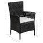 Garden chairs and stool with black synthetic rattan cushions by vidaXL, Garden chairs - Ref: Foro24-44091, Price: 93,99 €, Di...