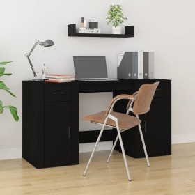 Desk with black plywood cabinet by vidaXL, Desks - Ref: Foro24-3185432, Price: 172,63 €, Discount: %