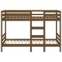 Solid honey brown pine wood bunk bed 75x190 cm by vidaXL, Beds and slatted bases - Ref: Foro24-3139847, Price: 256,99 €, Disc...