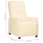 Sillón reclinable de cuero sintético crema de vidaXL, Sillones - Ref: Foro24-338945, Precio: 163,99 €, Descuento: %