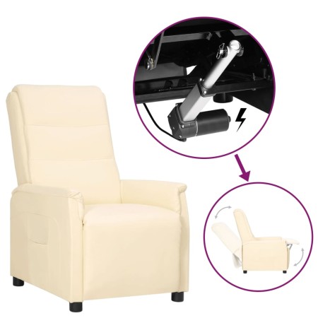 Cream synthetic leather lift-up armchair by vidaXL, Armchairs - Ref: Foro24-3093320, Price: 236,93 €, Discount: %