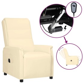 Cream Faux Leather Power Recliner by vidaXL, Armchairs - Ref: Foro24-3098599, Price: 215,99 €, Discount: %