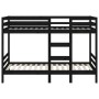 Solid black pine wood bunk bed 75x190 cm by vidaXL, Beds and slatted bases - Ref: Foro24-3139848, Price: 306,99 €, Discount: %