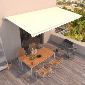 Automatic retractable cream awning 600x350 cm by vidaXL, Awnings - Ref: Foro24-3069047, Price: 801,99 €, Discount: %