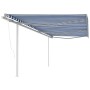 Toldo retráctil automático con postes azul y blanco 6x3,5 m de vidaXL, Toldos - Ref: Foro24-3070086, Precio: 886,76 €, Descue...