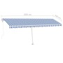 Automatic blue and white freestanding awning 600x350 cm by vidaXL, Awnings - Ref: Foro24-3069686, Price: 881,30 €, Discount: %