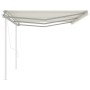 Automatic retractable awning with cream poles 6x3.5 m by vidaXL, Awnings - Ref: Foro24-3070087, Price: 887,12 €, Discount: %