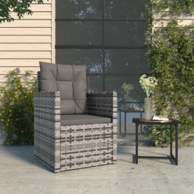 Sillón de jardín con cojín ratán sintético gris de vidaXL, Sillas de jardín - Ref: Foro24-362323, Precio: 72,99 €, Descuento: %