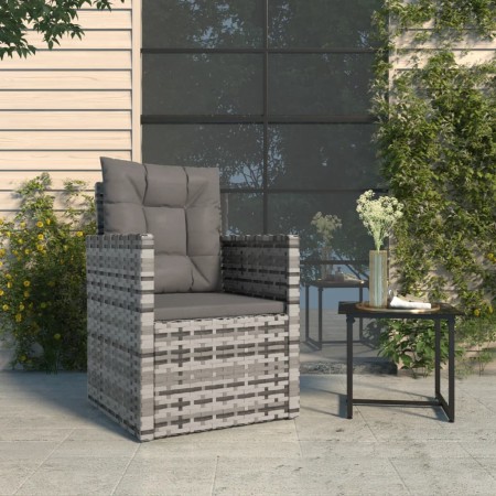 Sillón de jardín con cojín ratán sintético gris de vidaXL, Sillas de jardín - Ref: Foro24-362323, Precio: 72,47 €, Descuento: %