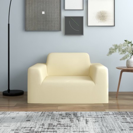 Elastic cover for cream polyester jersey armchair by vidaXL, Covers - Ref: Foro24-332944, Price: 24,79 €, Discount: %