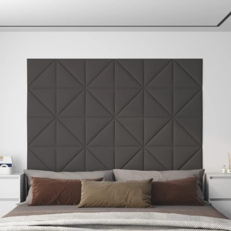 Wall panels 12 pcs dark grey fabric 30x30 cm 0.54 m²