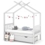 Children's bed frame and white solid wood drawer 70x140 cm by vidaXL, Cribs and beds for children - Ref: Foro24-322148, Price...