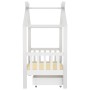 Estructura de cama niños y cajón madera maciza blanca 70x140 cm de vidaXL, Cunas y camas para niños - Ref: Foro24-322148, Pre...