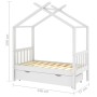 Estructura de cama niños y cajón madera maciza blanca 70x140 cm de vidaXL, Cunas y camas para niños - Ref: Foro24-322148, Pre...