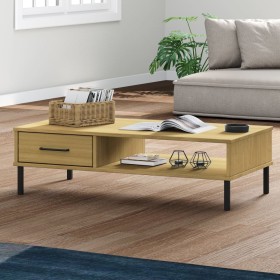 Mesa de centro patas de metal OSLO madera maciza pino marrón de vidaXL, Mesas de centro - Ref: Foro24-351036, Precio: 51,36 €...