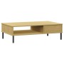 Mesa de centro patas de metal OSLO madera maciza pino marrón de vidaXL, Mesas de centro - Ref: Foro24-351036, Precio: 51,33 €...