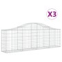 Gabionenkörbe 3 Stück Bogenform Eisen 200x30x60/80 cm von vidaXL, Töpfe und Pflanzgefäße - Ref: Foro24-3145389, Preis: 220,32...