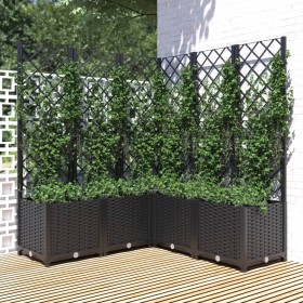 Jardinera con enrejado PP negro 120x120x136 cm de vidaXL, Maceteros y jardineras - Ref: Foro24-318277, Precio: 157,37 €, Desc...