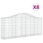 Gabion baskets 8 units arch shape iron 200x30x80/100 cm by vidaXL, Pots and planters - Ref: Foro24-3145415, Price: 570,04 €, ...