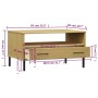 OSLO Couchtisch, Metallbeine, massives braunes Holz, 85 x 50 x 45 cm von vidaXL, Couchtisch - Ref: Foro24-351033, Preis: 60,4...