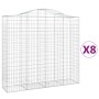 Gabion baskets 8 units, arched shape, iron, 200x50x180/200 cm by vidaXL, Pots and planters - Ref: Foro24-3145730, Price: 1,00...