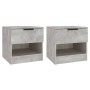 Mesita de noche 2 uds madera contrachapada gris hormigón de vidaXL, Mesitas de noche - Ref: Foro24-811259, Precio: 70,99 €, D...