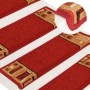 Alfombrilla autoadhesiva para escalera 15 uds rojo 65x21x4 cm de vidaXL, Alfombrillas para escalones - Ref: Foro24-326206, Pr...