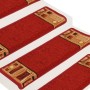 Alfombrilla autoadhesiva para escalera 15 uds rojo 65x21x4 cm de vidaXL, Alfombrillas para escalones - Ref: Foro24-326206, Pr...