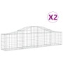 Gabion baskets 2 pcs arc shape iron 200x30x40/60 cm by vidaXL, Pots and planters - Ref: Foro24-3145367, Price: 98,02 €, Disco...