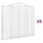 Gabionenkörbe 9 Stück Bogenform Eisen 200x30x180/200 cm von vidaXL, Töpfe und Pflanzgefäße - Ref: Foro24-3145521, Preis: 1,00...