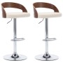 Kitchen stools 2 pcs synthetic leather curved wood cream by vidaXL, Kitchen stools - Ref: Foro24-283145, Price: 209,37 €, Dis...