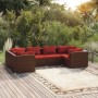 6-teiliges Gartenmöbel-Set und braune synthetische Rattankissen von vidaXL, Gartensets - Ref: Foro24-3101939, Preis: 533,15 €...