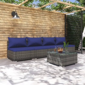 5-piece garden sofa set and gray synthetic rattan cushions by vidaXL, Garden sets - Ref: Foro24-3101414, Price: 367,99 €, Dis...