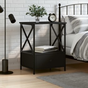 Mesita de noche madera de ingeniería negra 50x41x65 cm de vidaXL, Mesitas de noche - Ref: Foro24-826083, Precio: 53,24 €, Des...