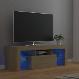 TV stand with LED lights Sonoma oak 120x35x40 cm by vidaXL, TV Furniture - Ref: Foro24-804349, Price: 70,11 €, Discount: %