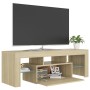 Mueble de TV con luces LED roble Sonoma 120x35x40 cm de vidaXL, Muebles TV - Ref: Foro24-804349, Precio: 72,16 €, Descuento: %