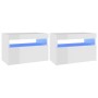 Muebles de TV con luces LED 2 uds blanco brillante 60x35x40 cm de vidaXL, Muebles TV - Ref: Foro24-804422, Precio: 82,99 €, D...