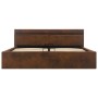 Hydraulic canapé bed with LED brown fabric 180x200 cm by vidaXL, Beds and slatted bases - Ref: Foro24-285569, Price: 370,99 €...