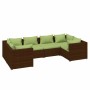 6-teiliges Gartenmöbel-Set und braune synthetische Rattankissen von vidaXL, Gartensets - Ref: Foro24-3101940, Preis: 669,98 €...